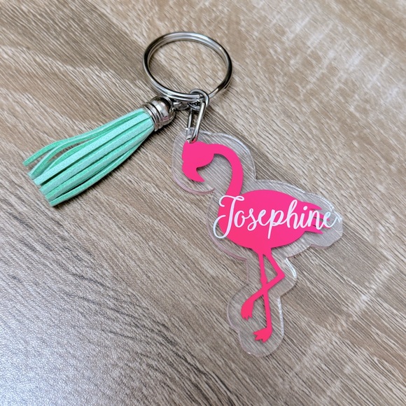 Josephine Flamingo Key Chain - Picture 1 of 3